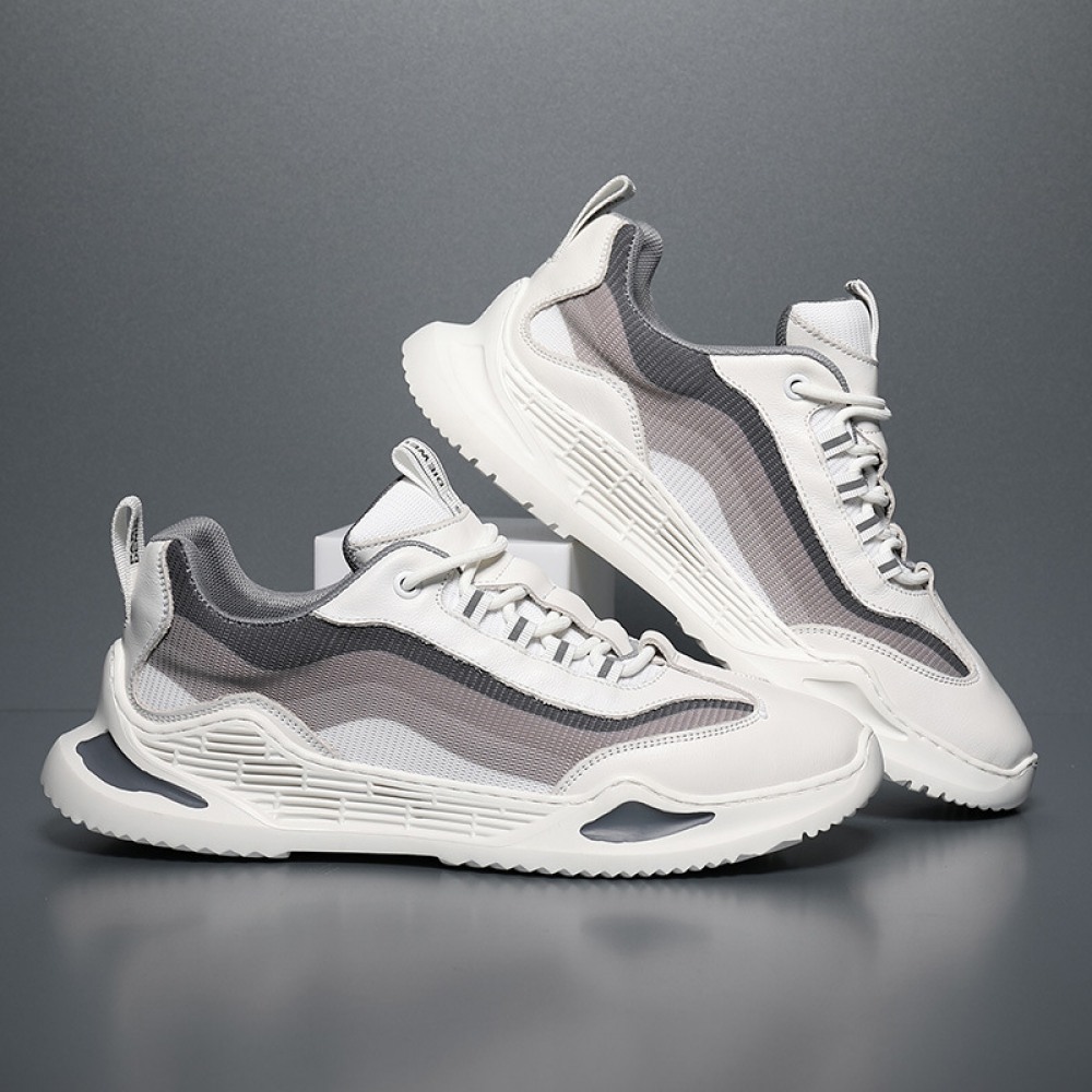 Men's Summer Trendy Breathable Mesh Shoes Leather Casual Sneakers