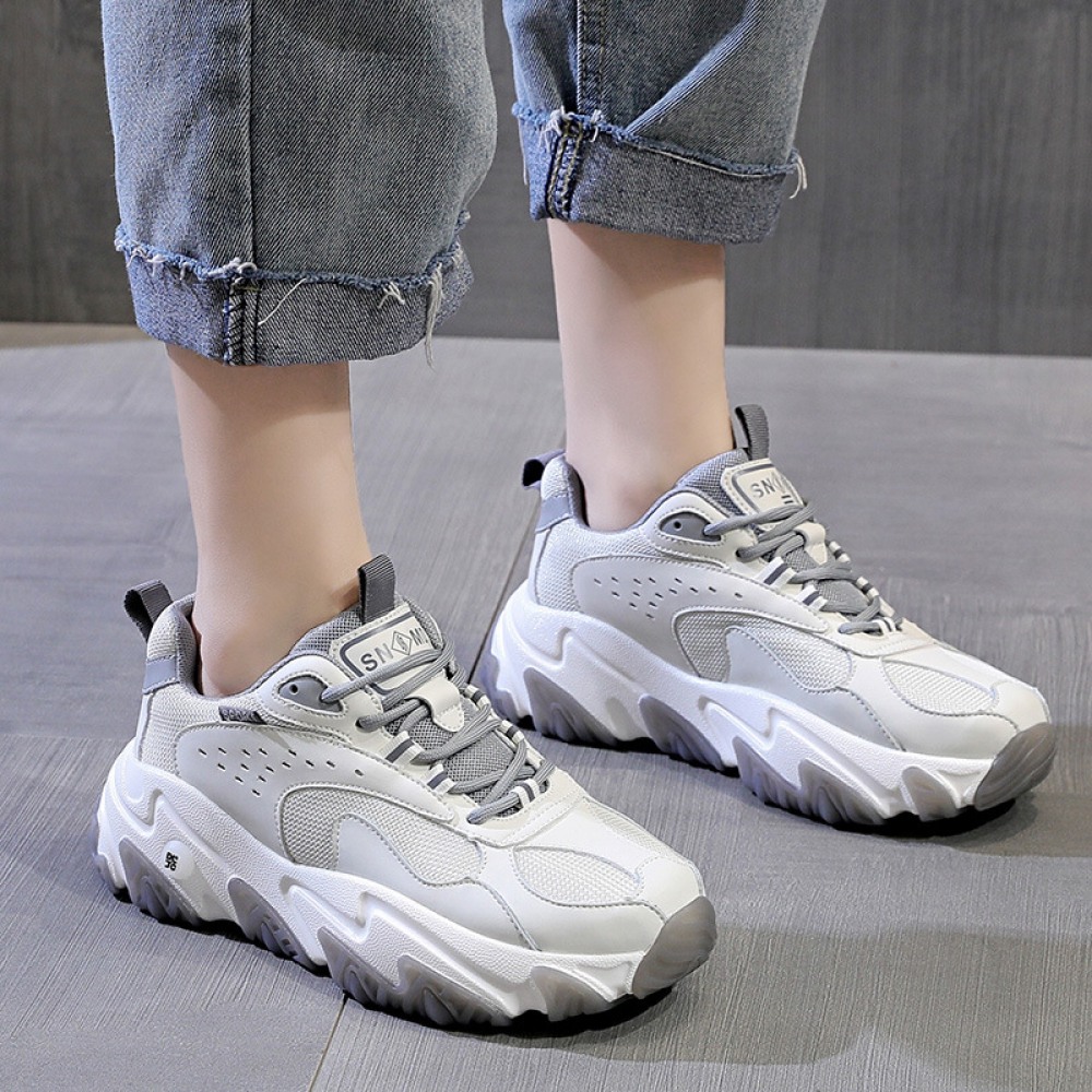 Women's Autumn and Winter New Trendy Breathable Thick-Soled Thin Sports Casual Sneakers